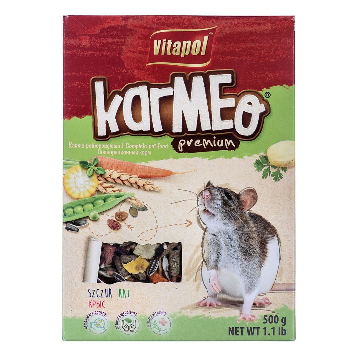 Fodder Vitapol Karmeo Premium Salmon Peas Rabbit Rat 500 g-0