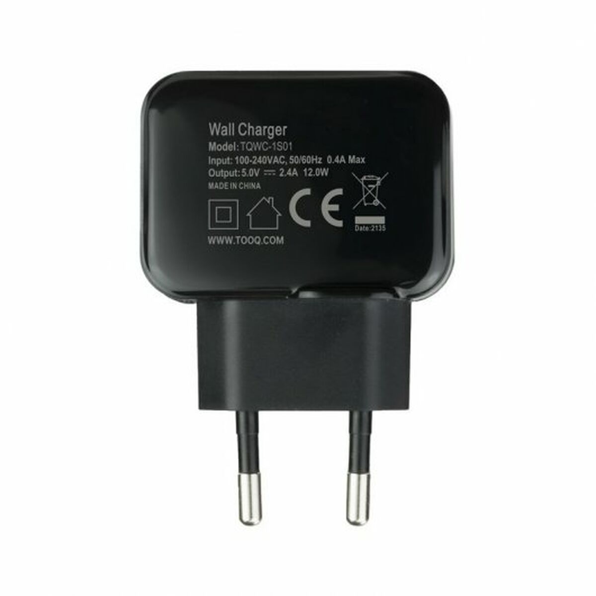 Wall Charger TooQ TQWC-1S01 Black 12 W-4